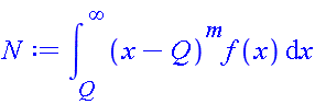 int((x-Q)^m*f(x), x = Q .. infinity)
