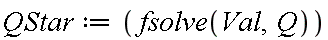 QStar := fsolve(Val, Q)