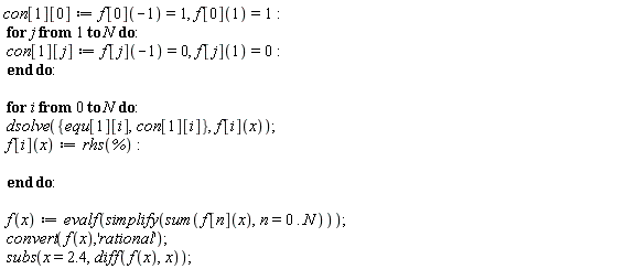 con[1][0] := f[0](-1) = 1, f[0](1) = 1:
