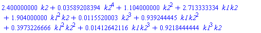2.400000000*k2+0.3589208394e-1*k2^4+1.104000000*k2^2+2.713333334*k1*k2+1.904000000*k1^2*k2+0.115520003e-1*k2^3+.939244445*k1*k2^2+.3973226666*k1^2*k2^2+0.1412642116e-1*k1*k2^3+.9218444444*k1^3*k2