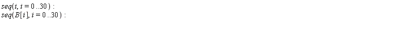 seq(i, i = 0 .. 30):