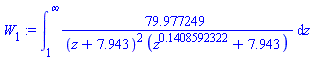 int(79.977249/((z+7.943)^2*(z^.1408592322+7.943)), z = 1 .. infinity)