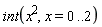 int(`#msup(mi("x"),mn("2"))`, x = 0 .. 2)