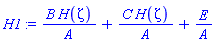 B*H(Zeta)/A+C*H(Zeta)/A+E/A