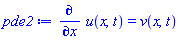 diff(u(x, t), x) = v(x, t)