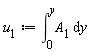 u[1] := int(A[1], y = 0 .. y)