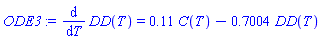 diff(DD(T), T) = .11*C(T)-.7004*DD(T)