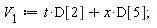 V[1] := t*D[2]+x*D[5];