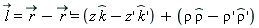 `#mover(mi("l"),mo("&rarr;"))` = `#mover(mi("r"),mo("&rarr;"))`-(diff(`#mover(mi("r"),mo("&rarr;"))`(x), x)) and `#mover(mi("r"),mo("&rarr;"))`-(diff(`#mover(mi("r"),mo("&rarr;"))`(x), x)) = z(x)*`#mover(mi("k"),mo("&and;"))`-(diff(z(x), x))*(diff(`#mover(mi("k"),mo("&and;"))`(x), x))+rho*`#mover(mi("&rho;",fontstyle = "normal"),mo("&and;"))`-(diff(rho(x), x))*(diff(`#mover(mi("&rho;",fontstyle = "normal"),mo("&and;"))`(x), x))
