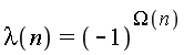 lambda(n) = (-1)^Omega(n)