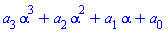 a[3]*alpha^3+a[2]*alpha^2+a[1]*alpha+a[0]