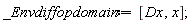 _Envdiffopdomain := [Dx, x]