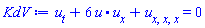 diff(u, t)+6*(u.(diff(u, x)))+diff(diff(diff(u, x), x), x) = 0