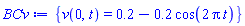 {v(0, t) = .2-.2*cos(2*Pi*t)}