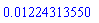 0.1224313550e-1