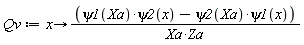 Qv := proc (x) options operator, arrow; (psi1(Xa)*psi2(x)-psi2(Xa)*psi1(x))/(Xa*Za) end proc