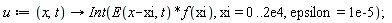 u := proc (x, t) options operator, arrow; Int(E(x-xi, t)*f(xi), xi = 0 .. 0.2e5, epsilon = 0.1e-4) end proc