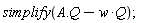 simplify(A.Q-w*Q)