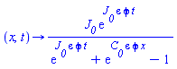 proc (x, t) options operator, arrow; J__0*exp(J__0*varepsilon*phi*t)/(exp(J__0*varepsilon*phi*t)+exp(C__0*varepsilon*phi*x)-1) end proc