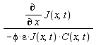(diff(J(x, t), x))/(-phi*varepsilon*J(x, t)*C(x, t))
