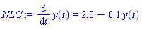 diff(y(t), t) = 2.0-.1*y(t)