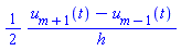 (1/2)*(u[m+1](t)-u[m-1](t))/h