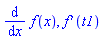 diff(f(x), x), diff(f(t1), t1)