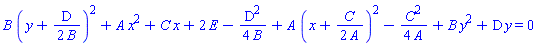 B*(y+(1/2)*D/B)^2+A*x^2+C*x+2*E-(1/4)*D^2/B+A*(x+(1/2)*C/A)^2-(1/4)*C^2/A+B*y^2+D*y = 0