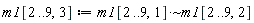m1[2 .. 9, 3] := `~`[`*`](m1[2 .. 9, 1], m1[2 .. 9, 2])