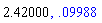 2.42, 0.9988294660e-1