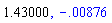 1.43, -0.8756330759e-2