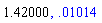 1.42, 0.1014311718e-1