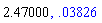 2.47, 0.3826319666e-1