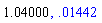 1.04, 0.1442329617e-1