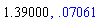 1.39, 0.7061187116e-1