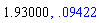 1.93, 0.9421603540e-1