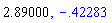 2.89, -.4228319938