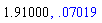 1.91, 0.7019406310e-1