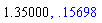 1.35, .1569816739