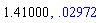 1.41, 0.2971860988e-1