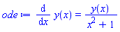 diff(y(x), x) = y(x)/(x^2+1)
