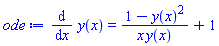 diff(y(x), x) = (1-y(x)^2)/(x*y(x))+1