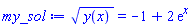 y(x)^(1/2) = -1+2*exp(x)