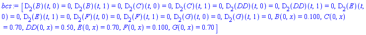 [(D[2](B))(t, 0) = 0, (D[2](B))(t, 1) = 0, (D[2](C))(t, 0) = 0, (D[2](C))(t, 1) = 0, (D[2](DD))(t, 0) = 0, (D[2](DD))(t, 1) = 0, (D[2](E))(t, 0) = 0, (D[2](E))(t, 1) = 0, (D[2](F))(t, 0) = 0, (D[2](F))(t, 1) = 0, (D[2](G))(t, 0) = 0, (D[2](G))(t, 1) = 0, B(0, x) = .100, C(0, x) = .70, DD(0, x) = .50, E(0, x) = .70, F(0, x) = .100, G(0, x) = .70]