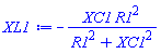 -XC1*R1^2/(R1^2+XC1^2)