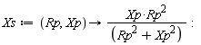 Xs := proc (Rp, Xp) options operator, arrow; Xp*Rp^2/(Rp^2+Xp^2) end proc
