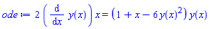 2*(diff(y(x), x))*x = (1+x-6*y(x)^2)*y(x)