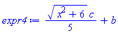 (1/5)*(x^2+6)^(1/2)*c+b