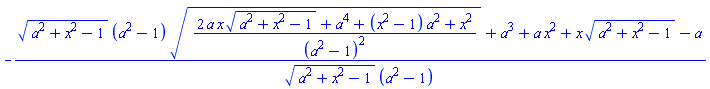 -((a^2+x^2-1)^(1/2)*(a^2-1)*((2*a*x*(a^2+x^2-1)^(1/2)+a^4+(x^2-1)*a^2+x^2)/(a^2-1)^2)^(1/2)+a^3+a*x^2+x*(a^2+x^2-1)^(1/2)-a)/((a^2+x^2-1)^(1/2)*(a^2-1))