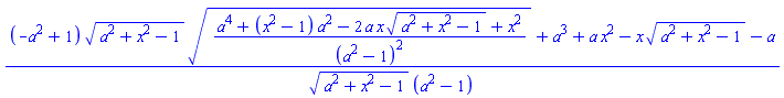 ((-a^2+1)*(a^2+x^2-1)^(1/2)*((a^4+(x^2-1)*a^2-2*a*x*(a^2+x^2-1)^(1/2)+x^2)/(a^2-1)^2)^(1/2)+a^3+a*x^2-x*(a^2+x^2-1)^(1/2)-a)/((a^2+x^2-1)^(1/2)*(a^2-1))
